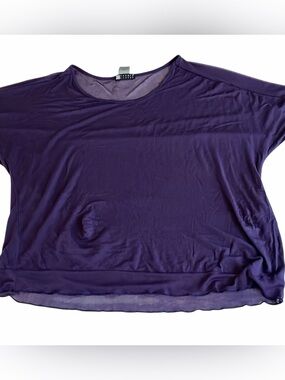 Carole Little size XL  purple super soft tee semi sheer upper neckline